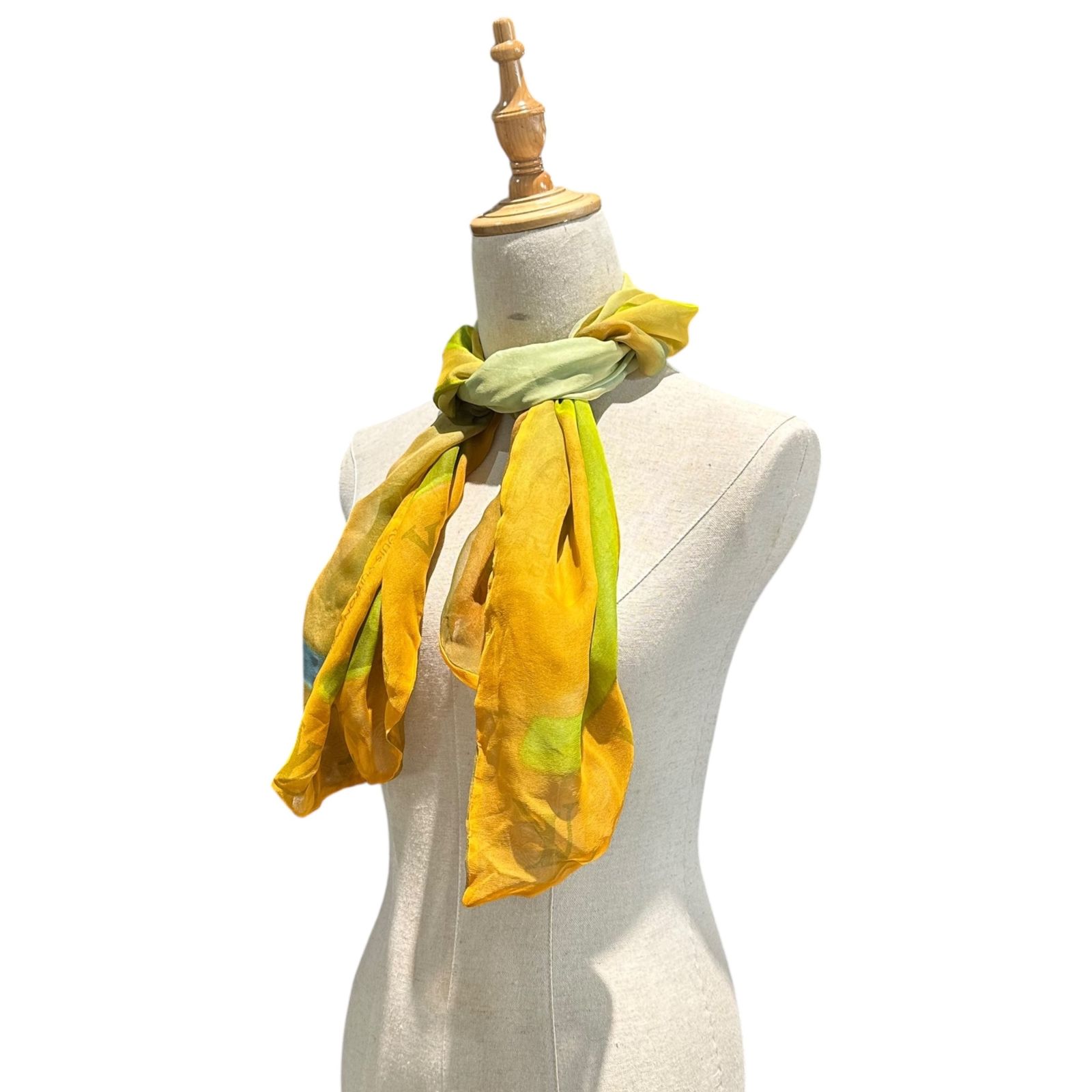 Louis Vuitton シルクスカーフ 87×87 大判 希少 品 イエローLOUIS