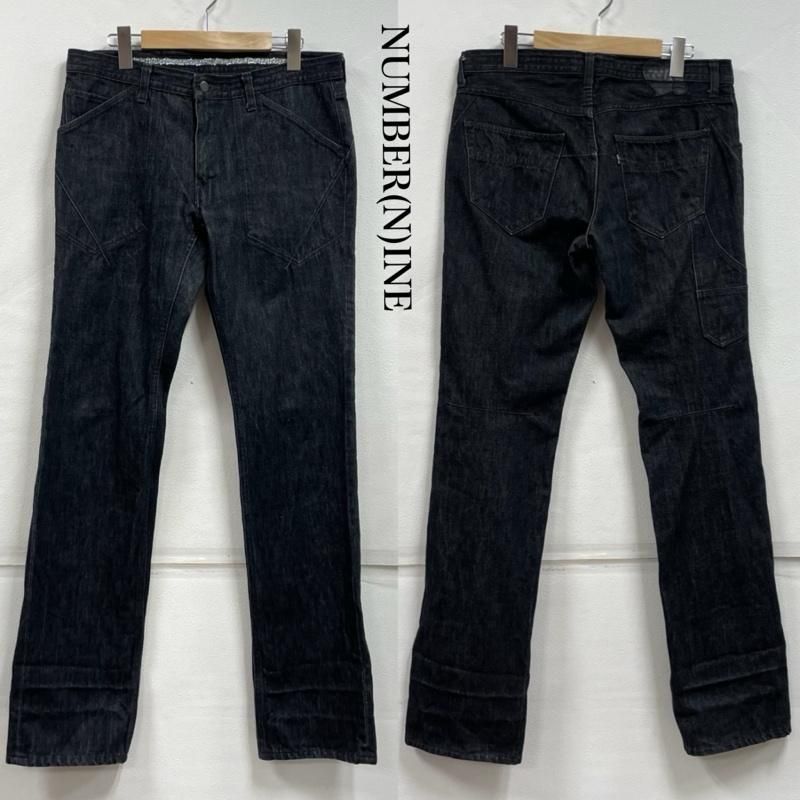 ナンバーナイン ブラック ジーンズ デニム ストレート ハート レザー