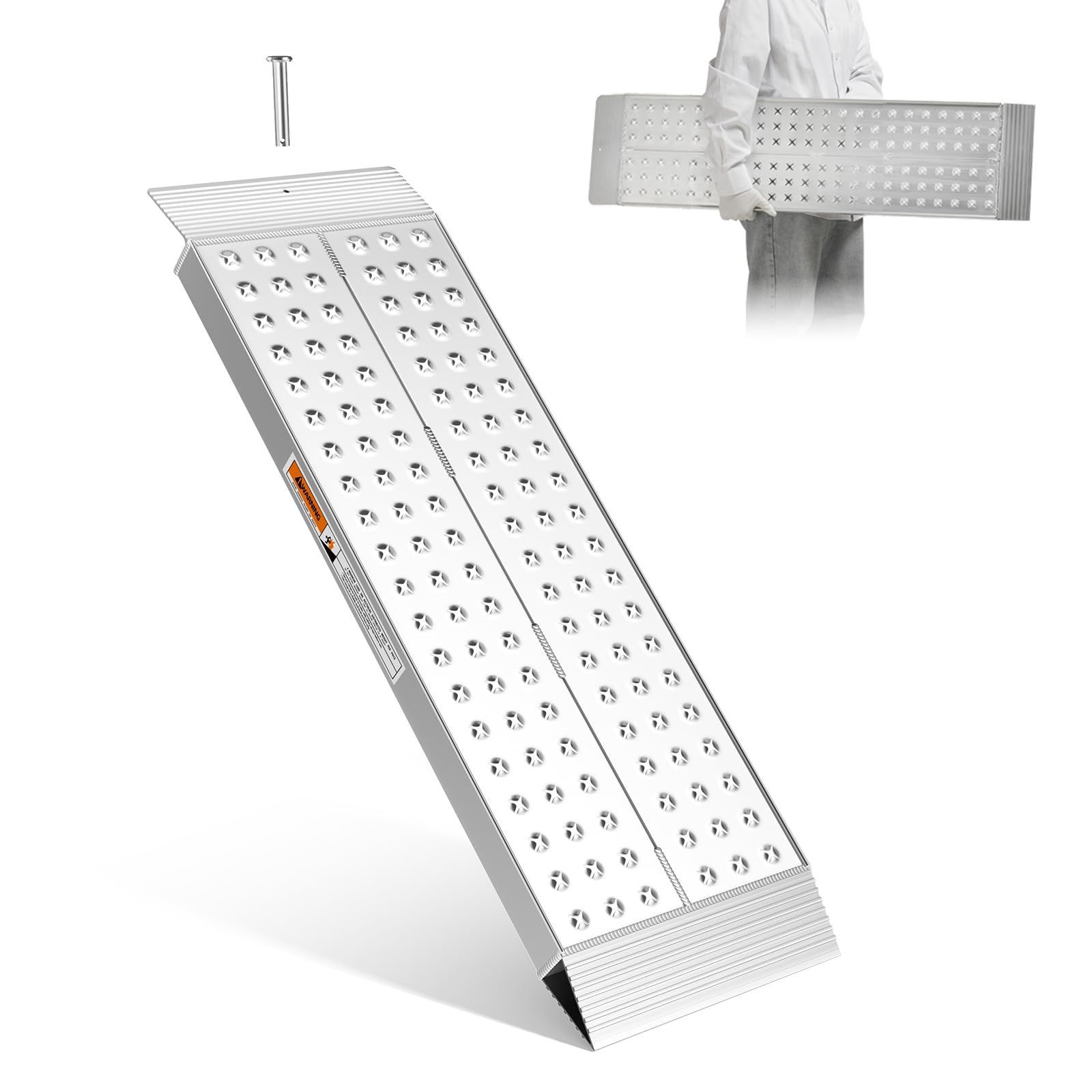 gardhom ラダーレール 長さ100 CM 幅広 28 荷重340 KG アルミ製 軽量 バイク スロープ 自転車 オートバイク適用 段差解消30 四輪バギー 草刈り機 除雪機用 貨物運搬用 1本 手袋付き