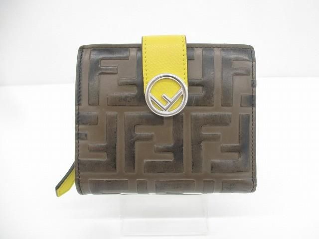 フェンディ FENDI エフイズ ズッカ柄 レザー 二つ折り 財布 ウォレット