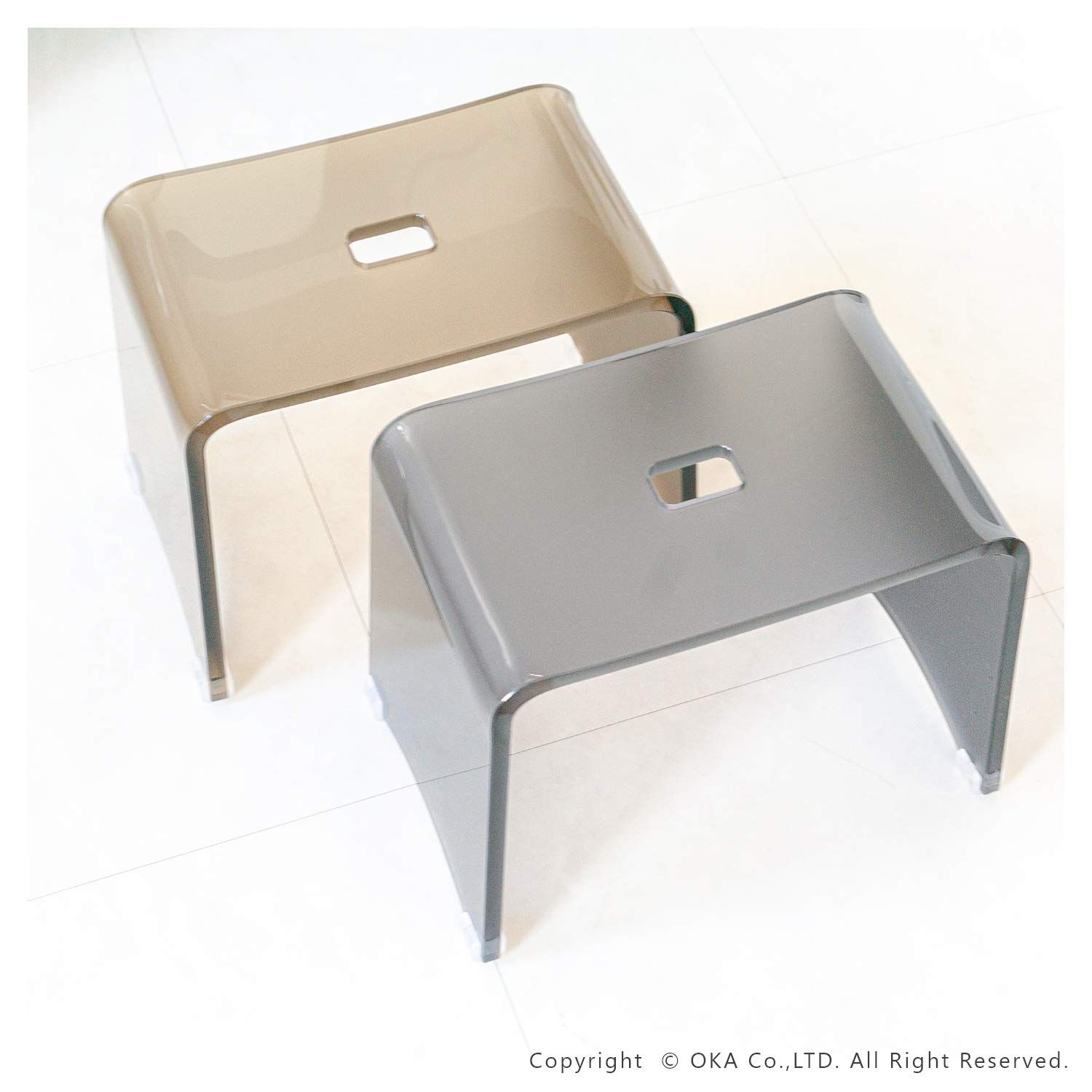 オカ OKA Dナチュレ バスチェア ホワイト 高さ27 cm 風呂いす 約幅33.5×奥行23