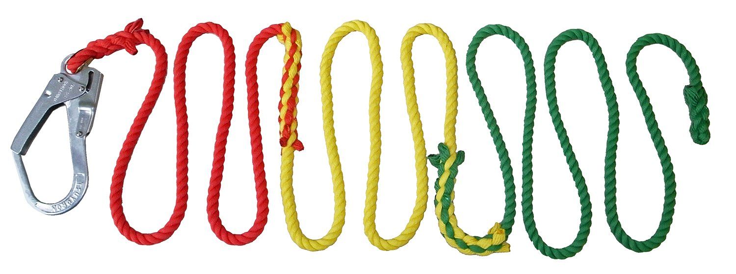 補助 誘導用 介錯ロープ 片側大口径フック付 赤 黄 緑サツマつなぎ 12 mm×5 m -5