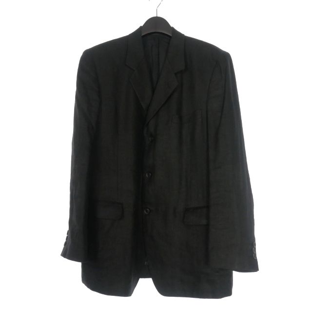 ヨウジヤマモトコスチュームドオム YOHJI YAMAMOTO COSTUME D´HOMME 3B リネン テーラードジャケット ブレザー 長袖 1 ブラック 黒 HH-J80-350