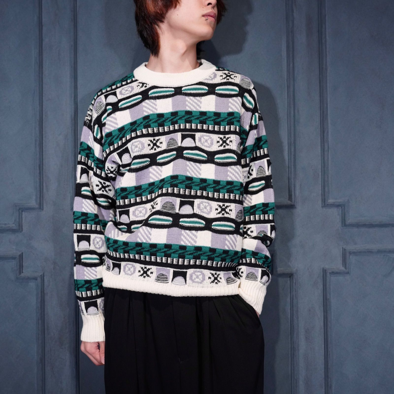 EU VINTAGE 3D DESIGN KNIT/ヨーロッパ古着3Dデザインニット - メルカリ