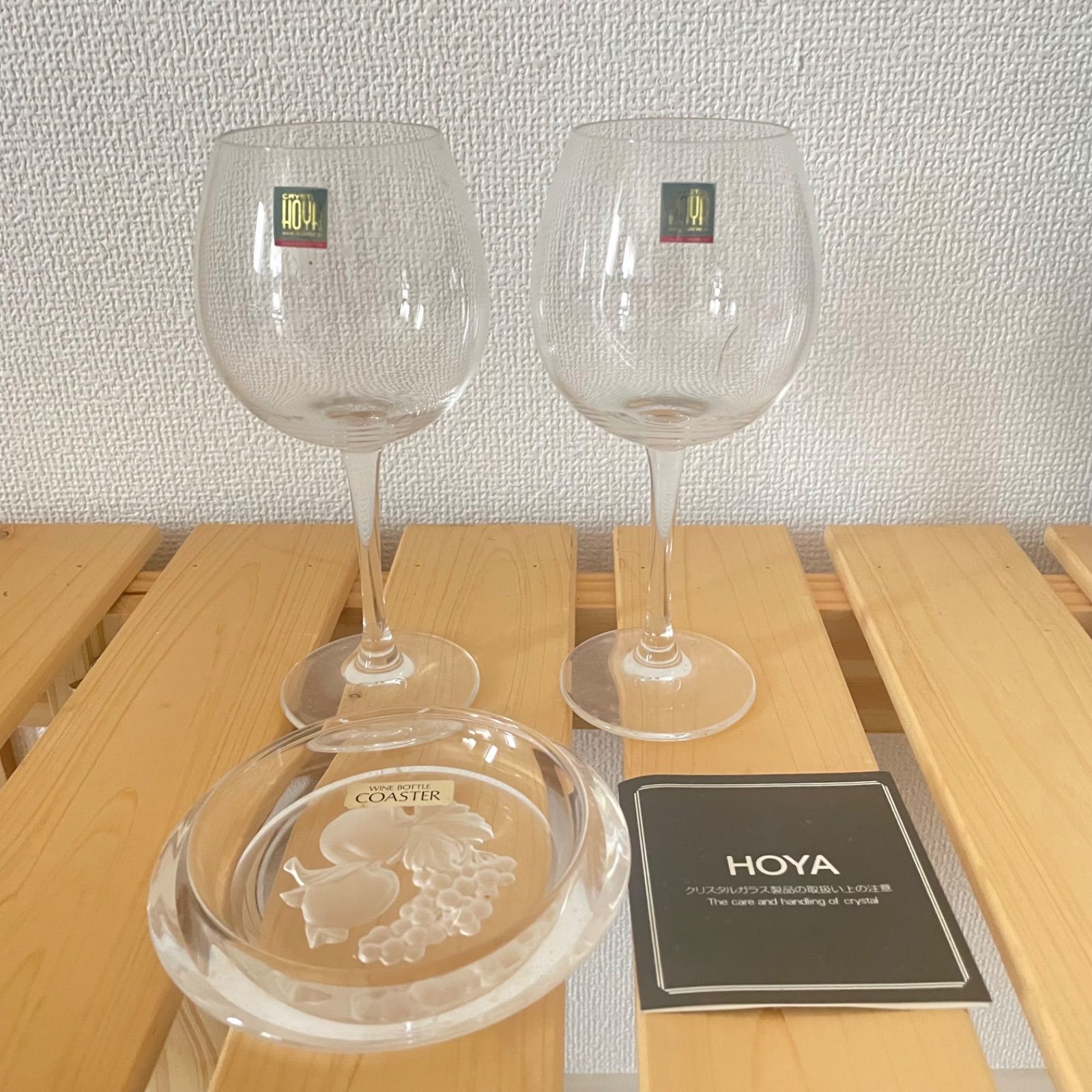HOYA☆CRYSTAL☆WINE BOTTLE COASTER☆ホヤクリスタル - メルカリ