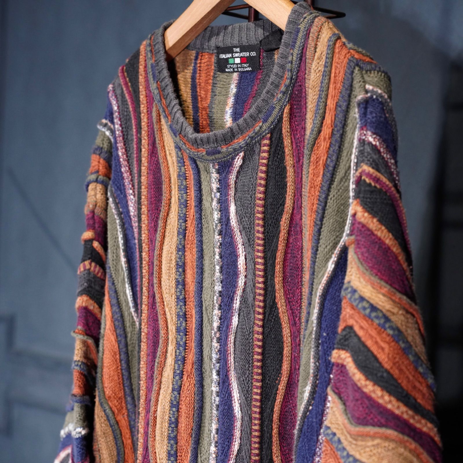 EU VINTAGE THE ITALIAN SWEATER CO. MULTI PATTERNED DESIGN 3D KNIT 