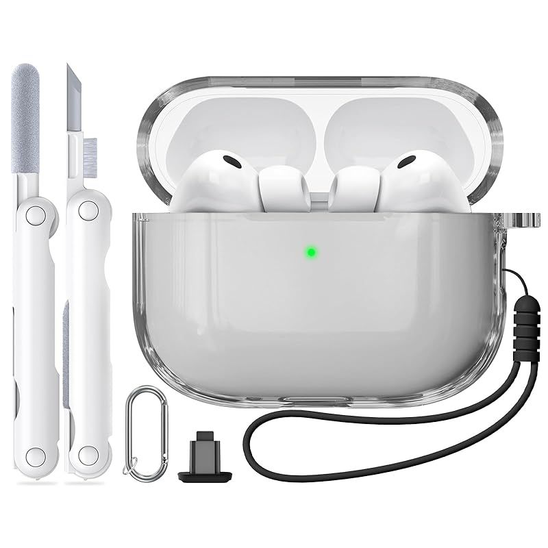 Inesore for AirPods Pro3 ケース クリア (2025) シリカゲルロープ