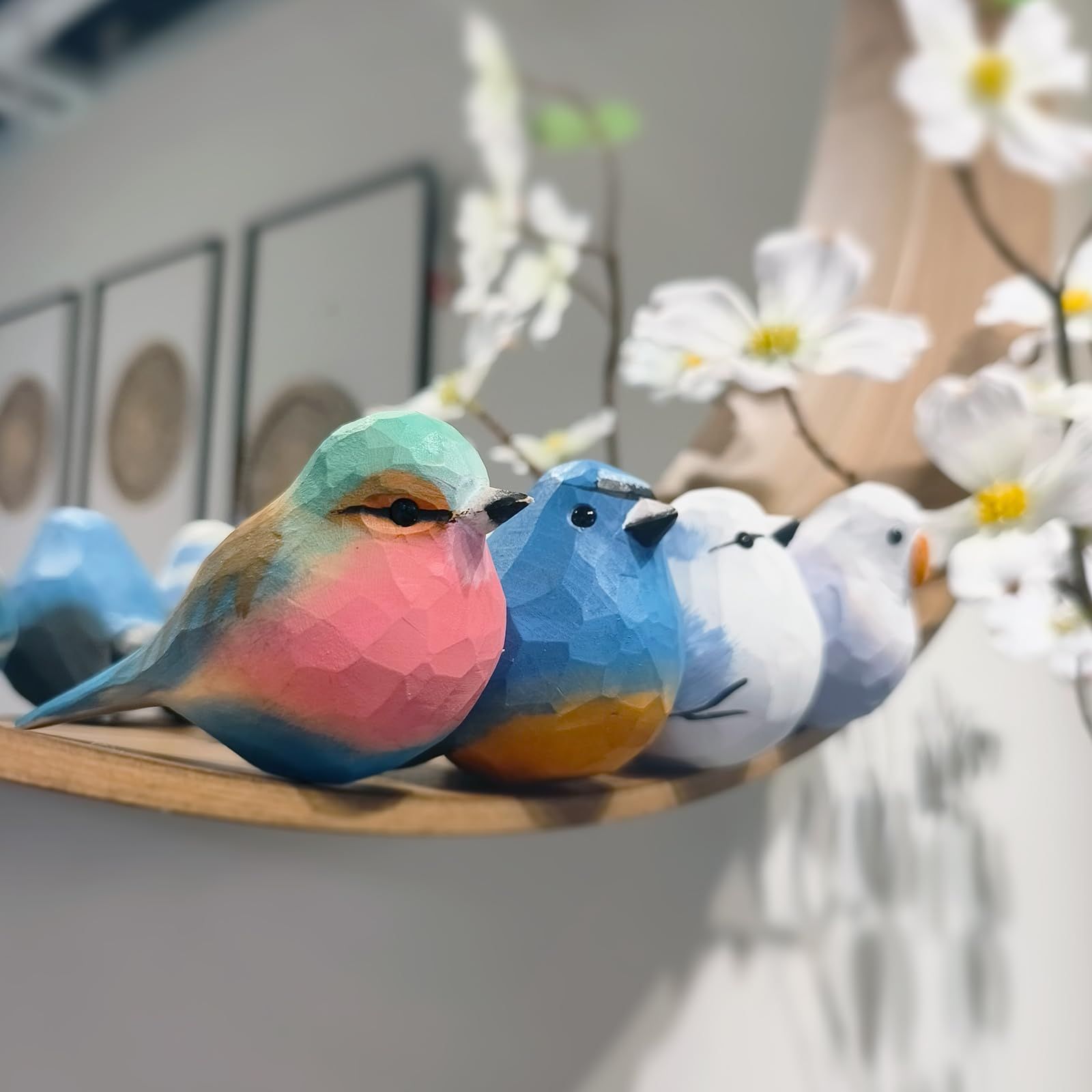 結婚式の贈り物 誕生日 北欧風 鳥の彫刻 置物 置物 ホビー 玄関先 木製