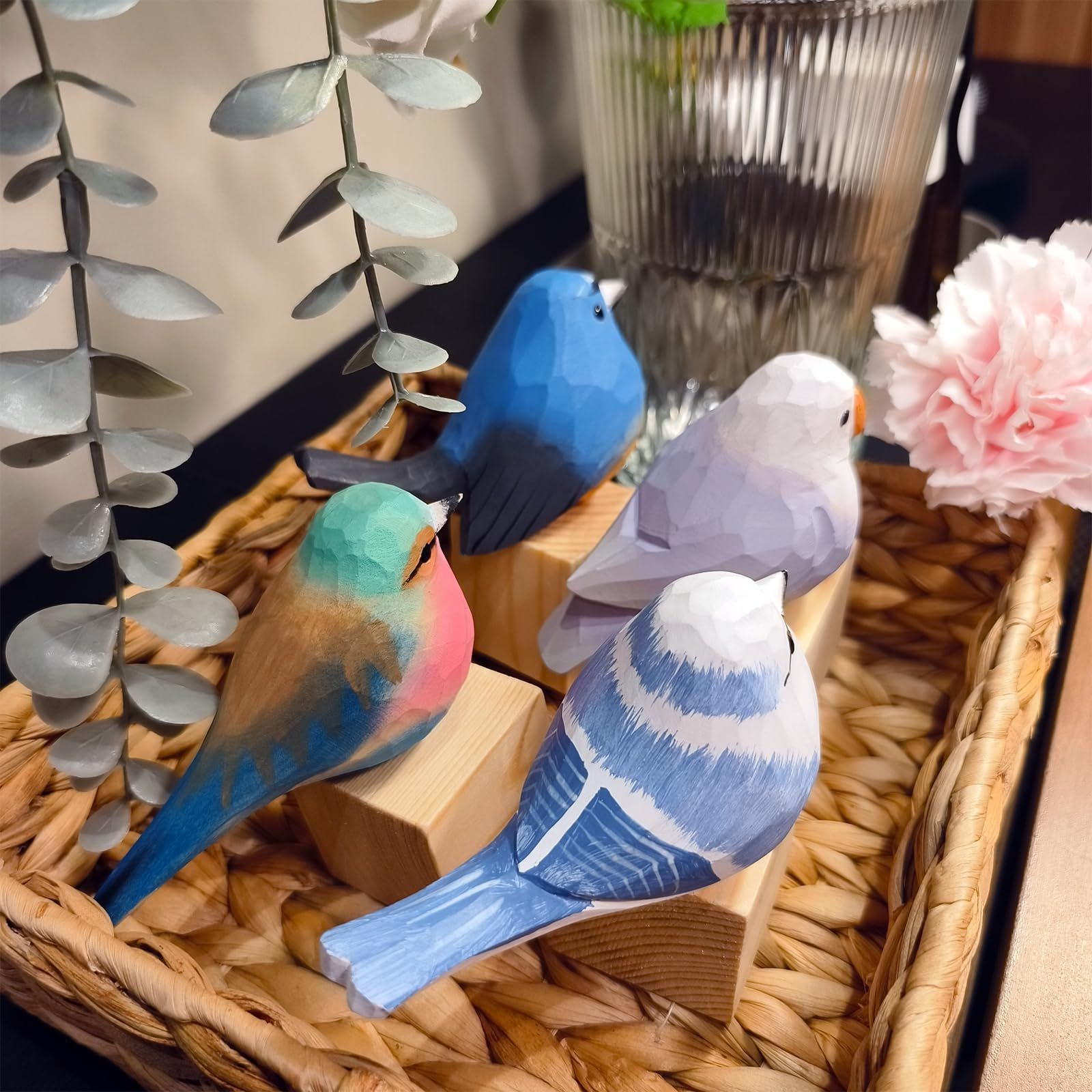 結婚式の贈り物 誕生日 北欧風 鳥の彫刻 置物 置物 ホビー 玄関先 木製