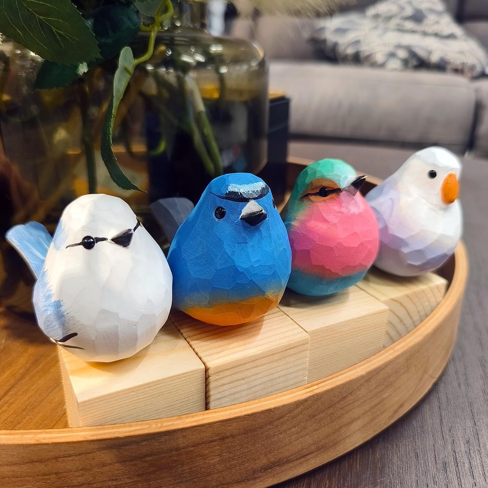 結婚式の贈り物 誕生日 北欧風 鳥の彫刻 置物 置物 ホビー 玄関先 木製