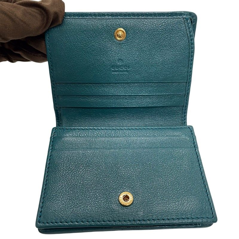 グッチ GUCCI GGマーモント ミニウォレット 573811 ブルー レザー