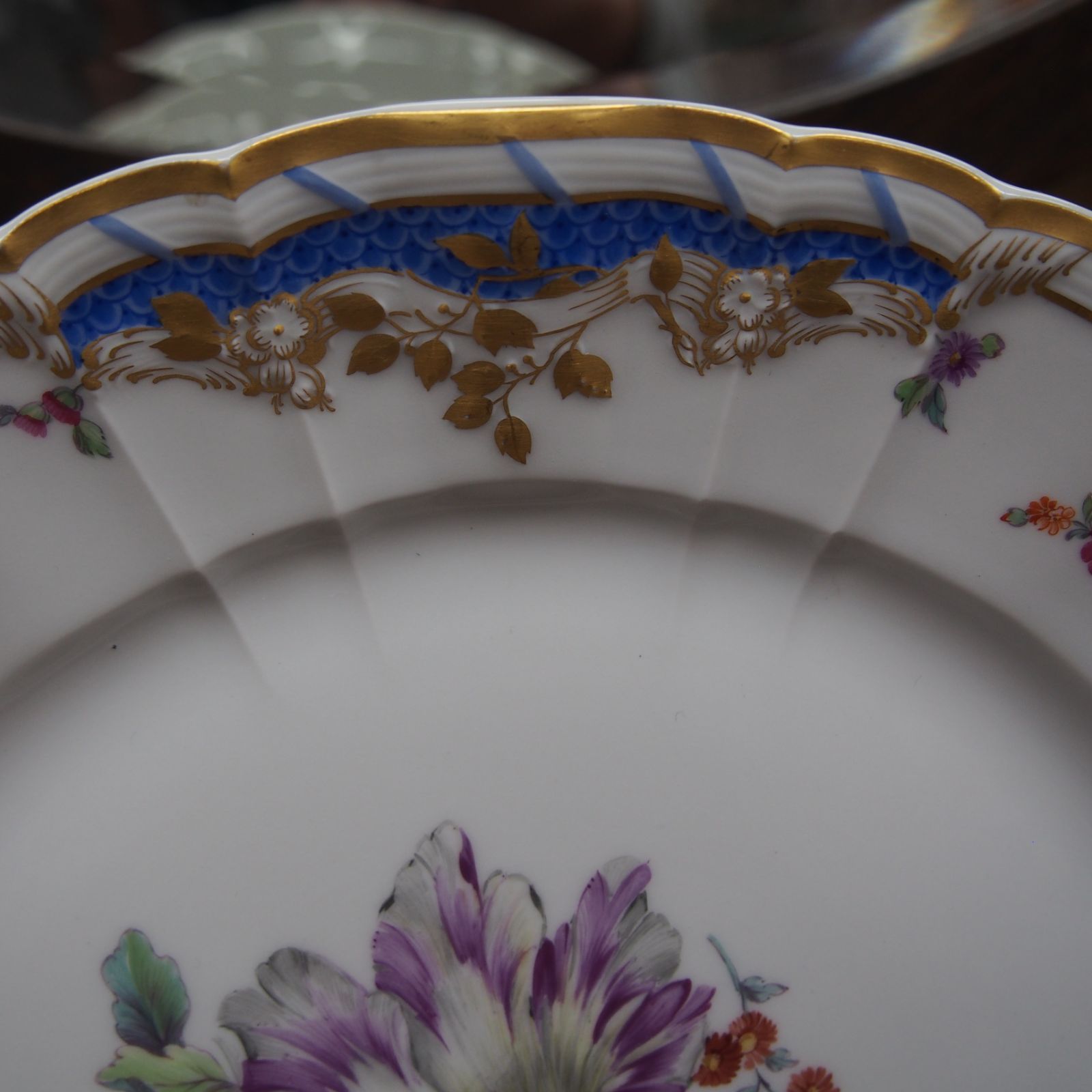 KPM KPMベルリン ベルリン王立磁器製陶所 ロカイユ 25cm 花柄絵皿