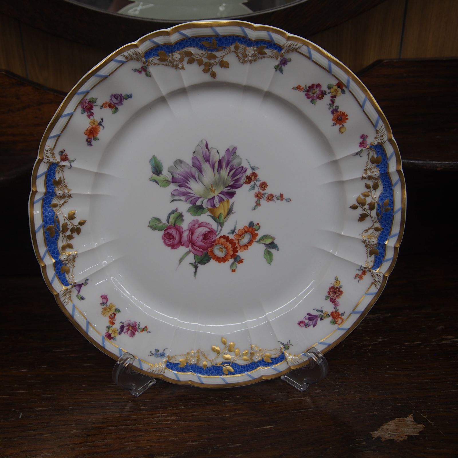 KPM KPMベルリン ベルリン王立磁器製陶所 ロカイユ 25cm 花柄絵皿