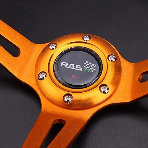 MUTEKI ステアリング ハンドル 直径350mm 軽量アルミニウム レザー 車