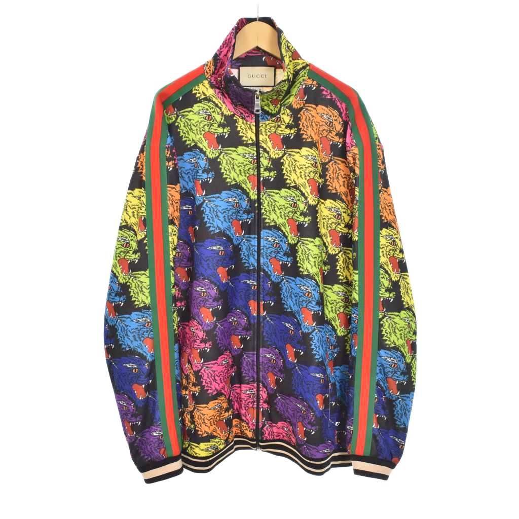 GUCCI シルクトラックジャケット グッチ GUCCI パンサーフェイス 総柄 トラックジャケット ブルゾン