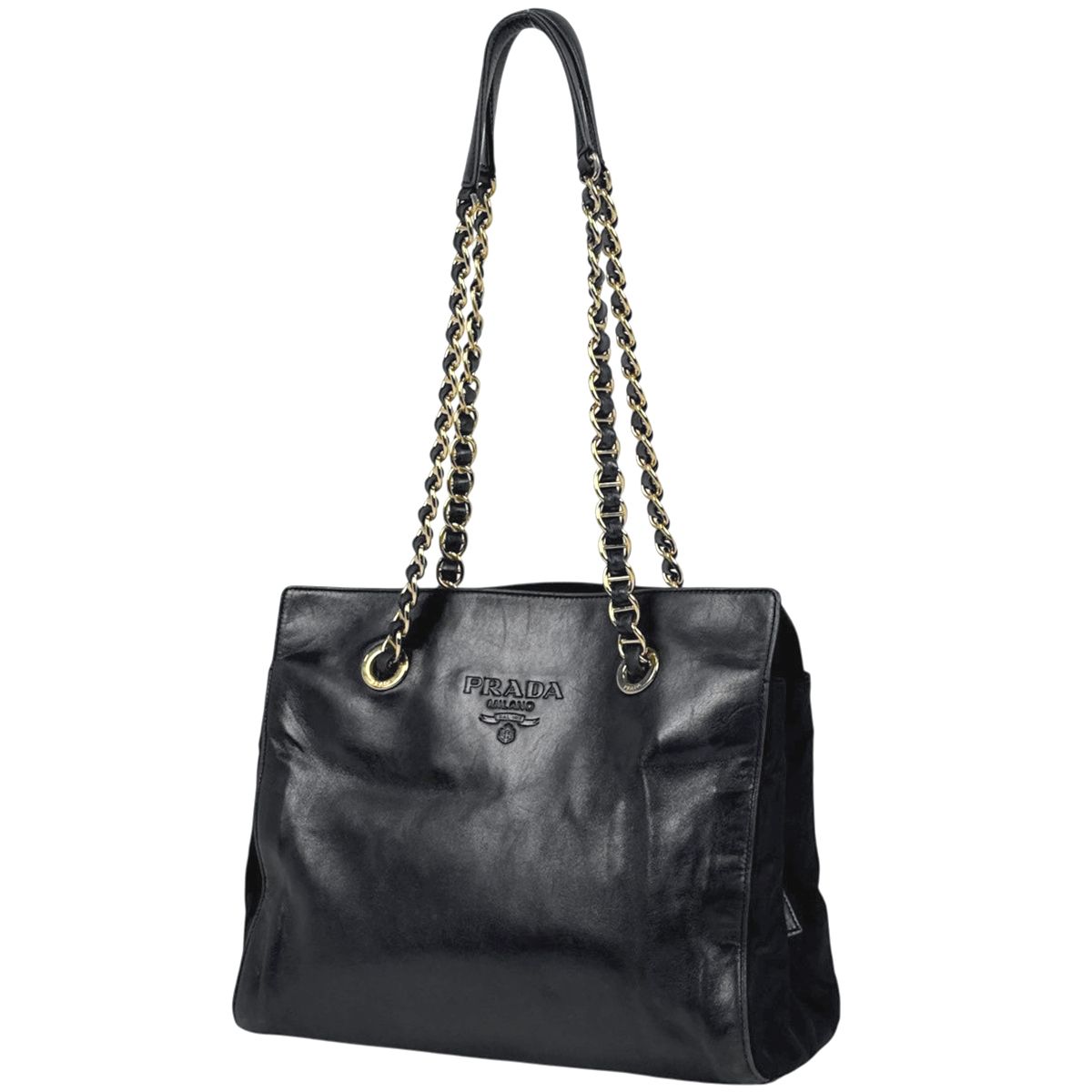 プラダ PRADA ロゴ チェーン トートバッグ ショルダーバッグ トート