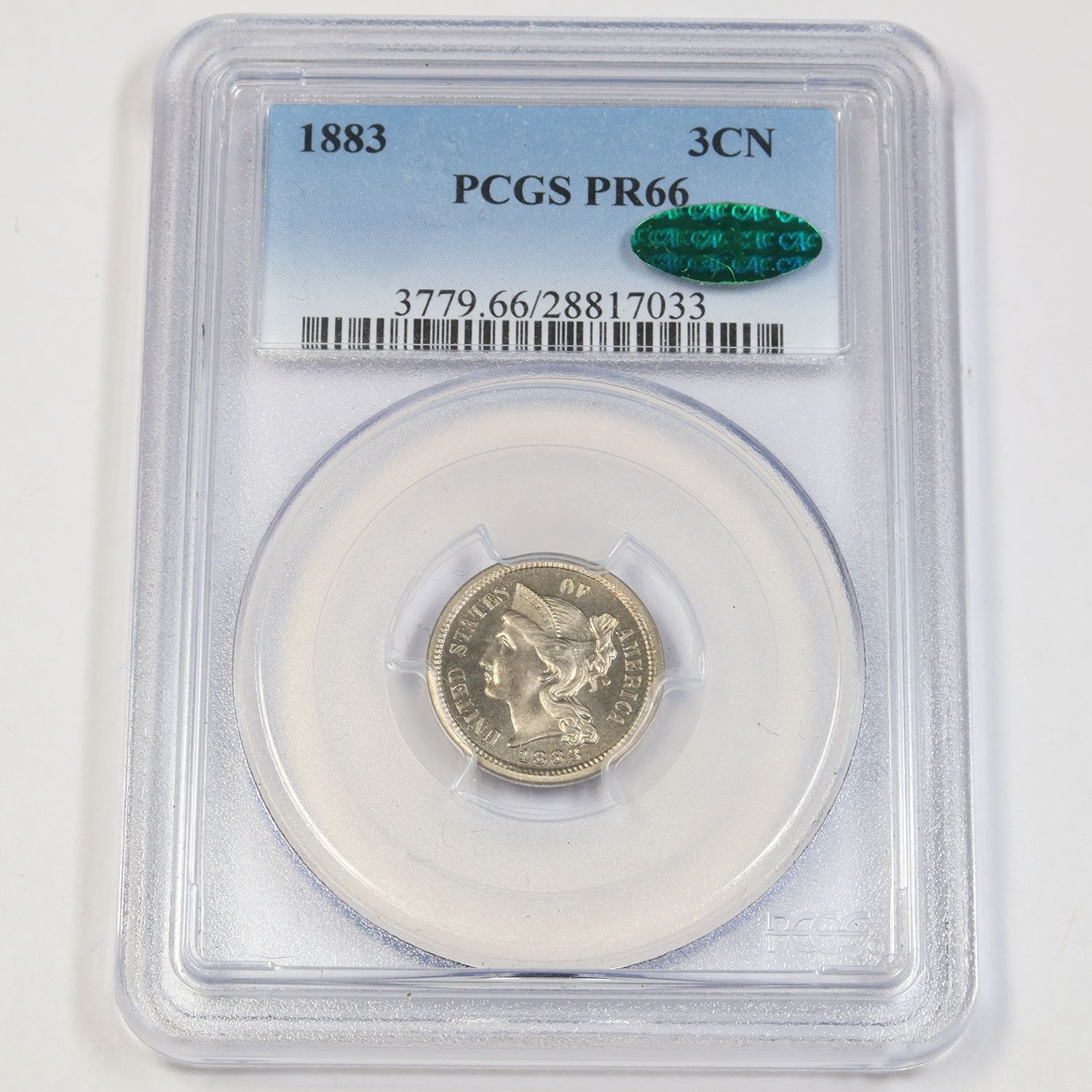 1883年 PCGS CAC PR 66 プルーフ 3セントニッケル - 3c コイン - メルカリ