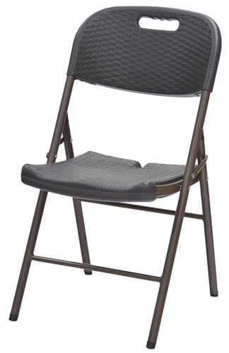 迅速に発送 ガーデンマスター Gardenmaster 折りたたみガーデンチェア 幅47×奥行53×高さ86 cmウィッカー調 お庭 ベランダ テラス バルコニー ダークブラウン HFC-49 8 a caea 2