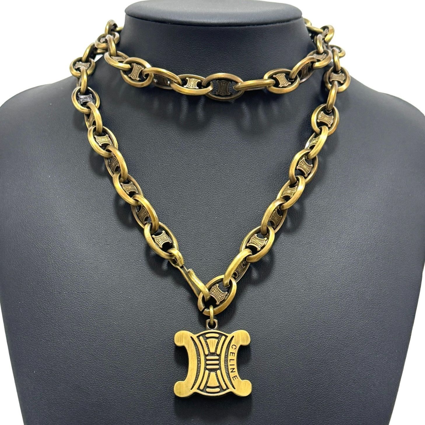 セリーヌ チェーンベルト ネックレス ゴールド gold トリオンフ