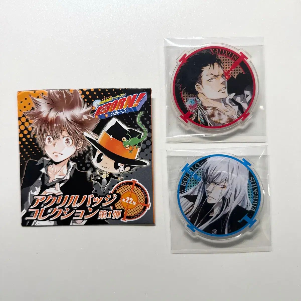 家庭教師ヒットマンREBORN! アクリル缶バッジ ジャンzás＋スクアーロ