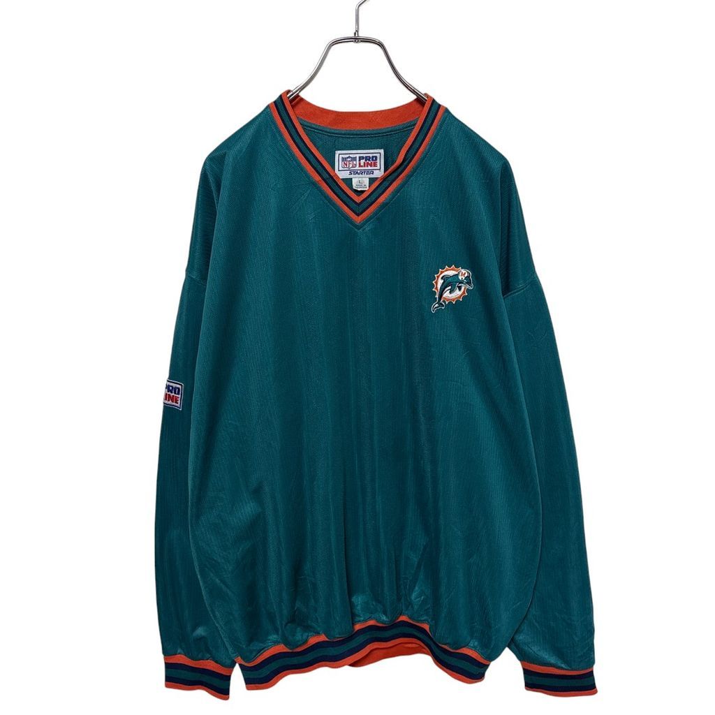 STARTER】 90s NFL Miami Dolphins V-neck Pullover Jacket
