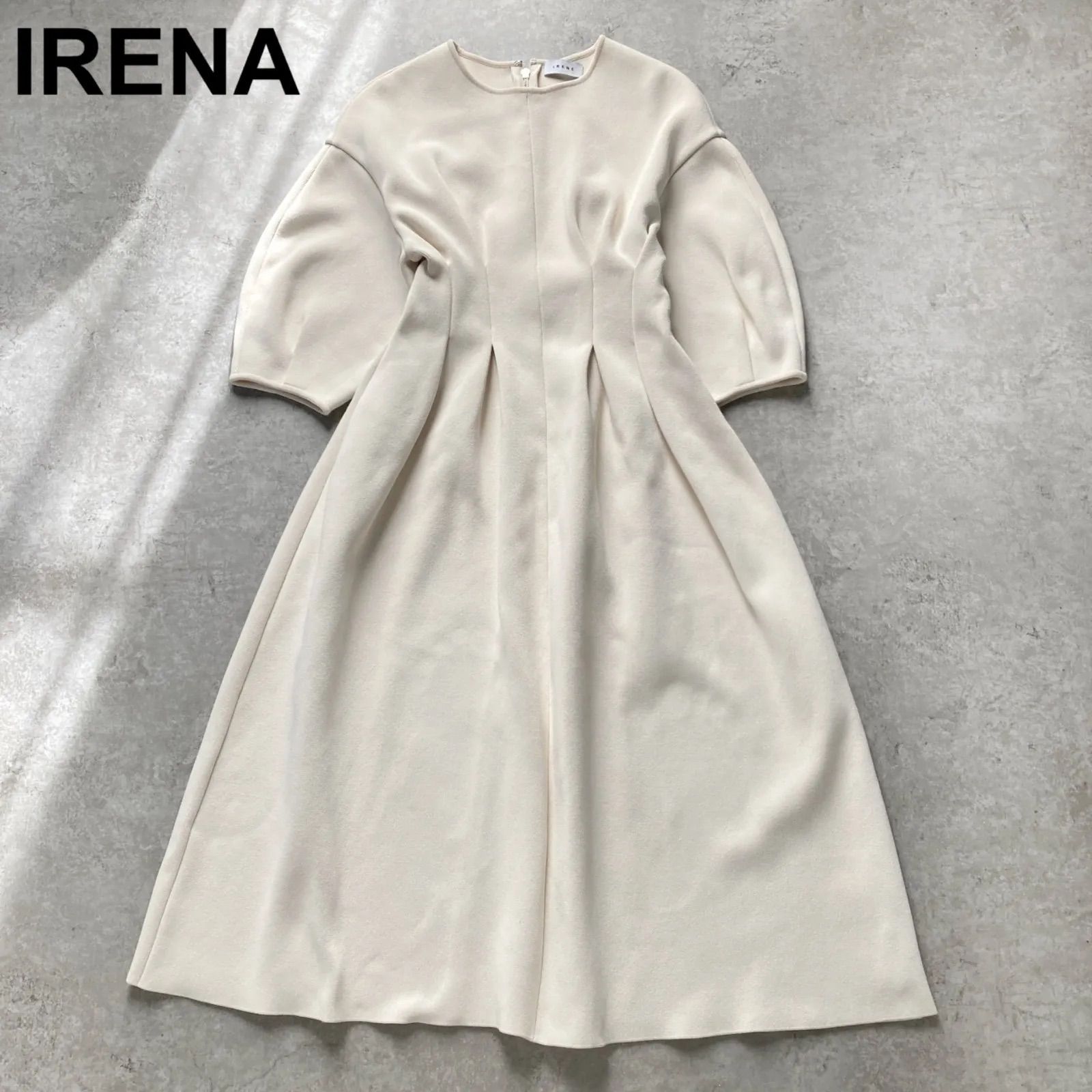 美品 IRENE アイレネ ウエストプリーツ ショートスリーブ ワンピース 