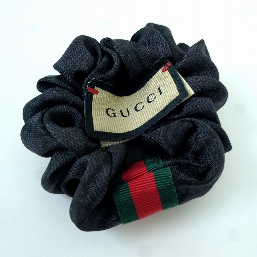 GUCCI グッチ 100%シルク ヘアゴム シュシュ イタリア製 2点セット