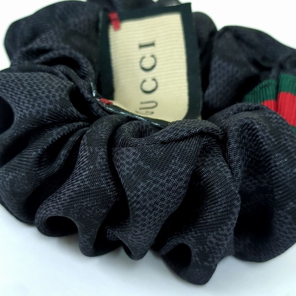 GUCCI グッチ 100%シルク ヘアゴム シュシュ イタリア製 2点セット
