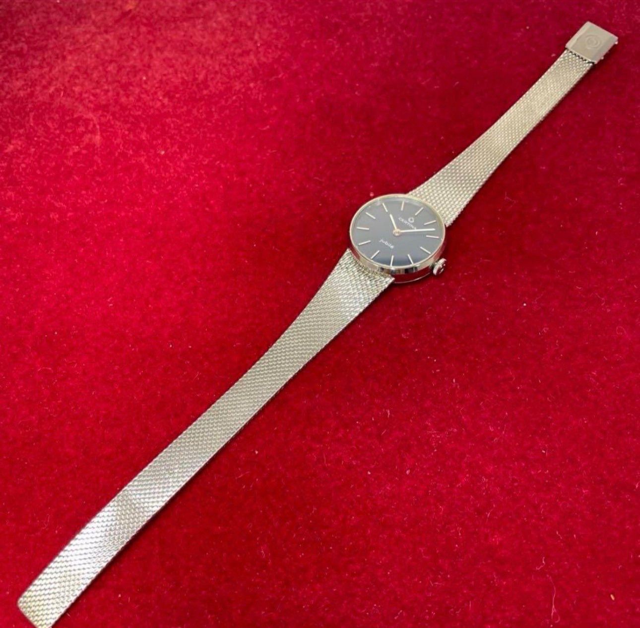 希少・稼働品】70s サーチナ CERTINA ジュビリー 手巻 ブルー文字盤