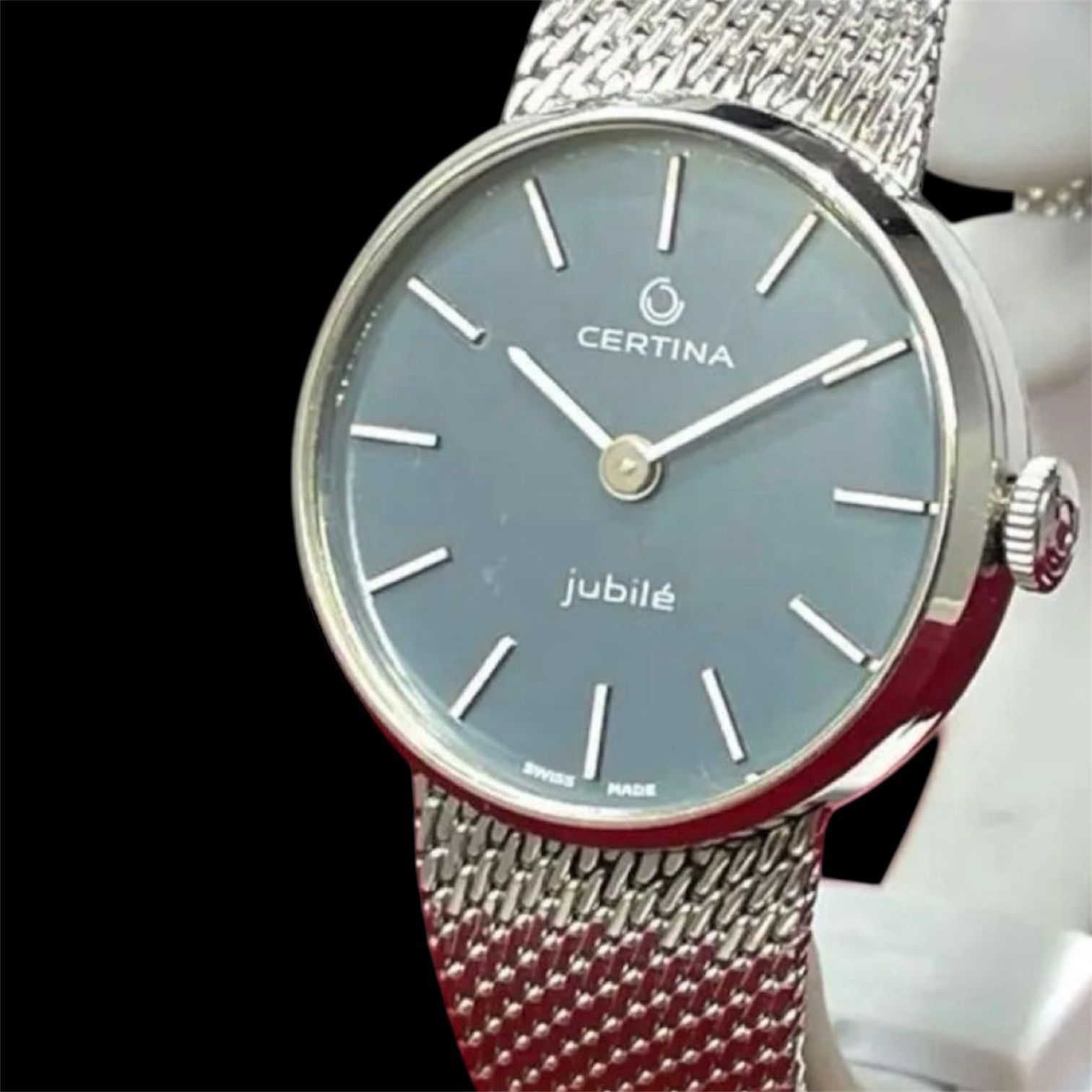 70s CERTINA サーチナ ジュビリー スイス製 手巻き 腕時計 希少・稼働品】70s サーチナ CERTINA ジュビリー 手巻 ブルー文字盤