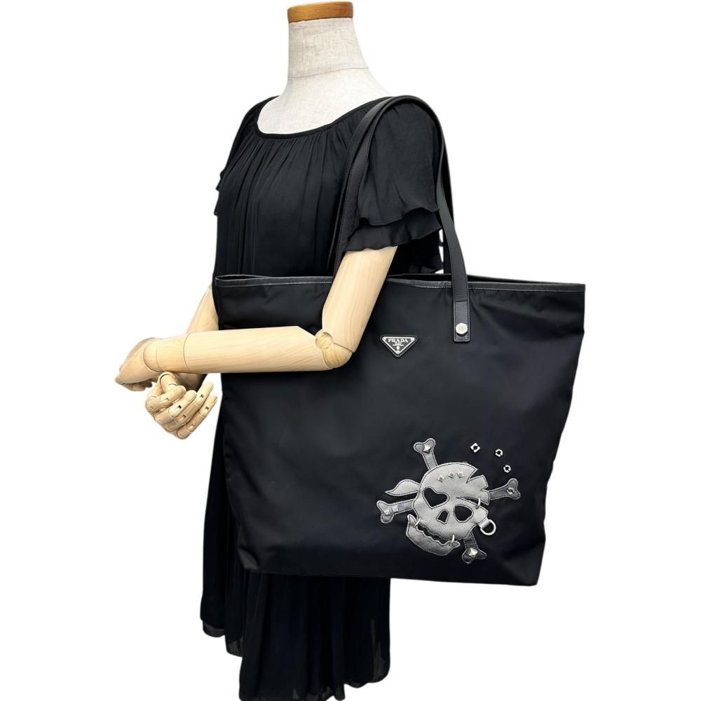 PRADA/プラダ】スカル 三角プレート ハンドバッグ トートバッグ
