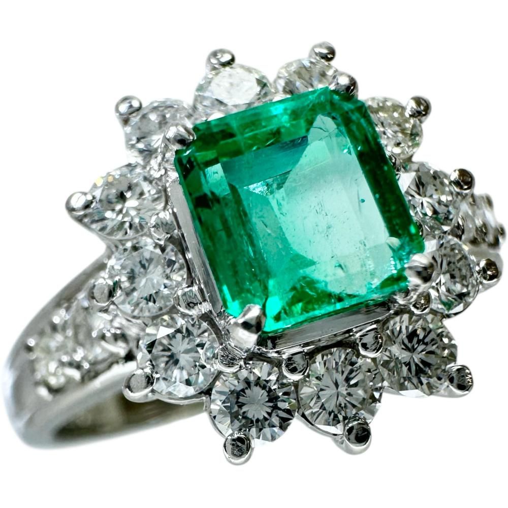 11号 エメラルド 0.74ct ダイヤモンド 0.60ct リング・指輪 Pt900