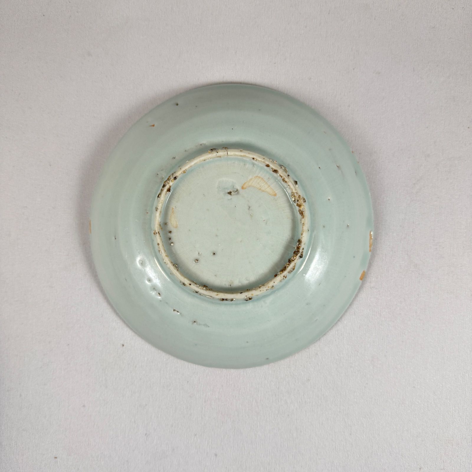 古染付 竹菊文五寸皿◇明時代◇明末清初◇景徳鎮◇青花瓷器◇中国古