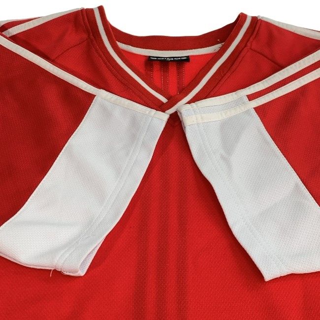 adidas ゲームシャツ 半袖 トップス Vネック 無地 ワンポイント