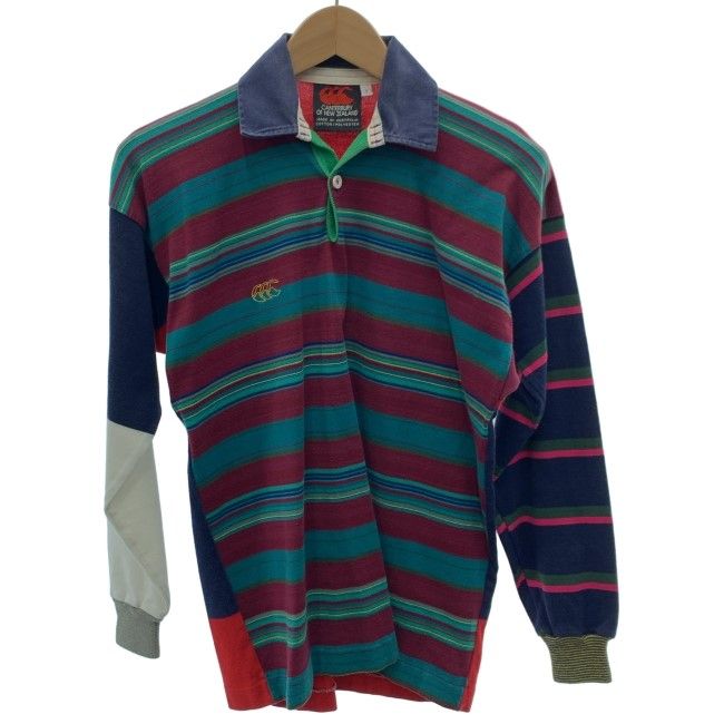 オーストラリア代表 ラガーシャツ 長袖 中古】CANTERBURY ラガーシャツ 長袖 トップス ボーダー ワンポイント