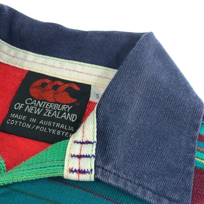 中古】CANTERBURY ラガーシャツ 長袖 トップス ボーダー ワンポイント