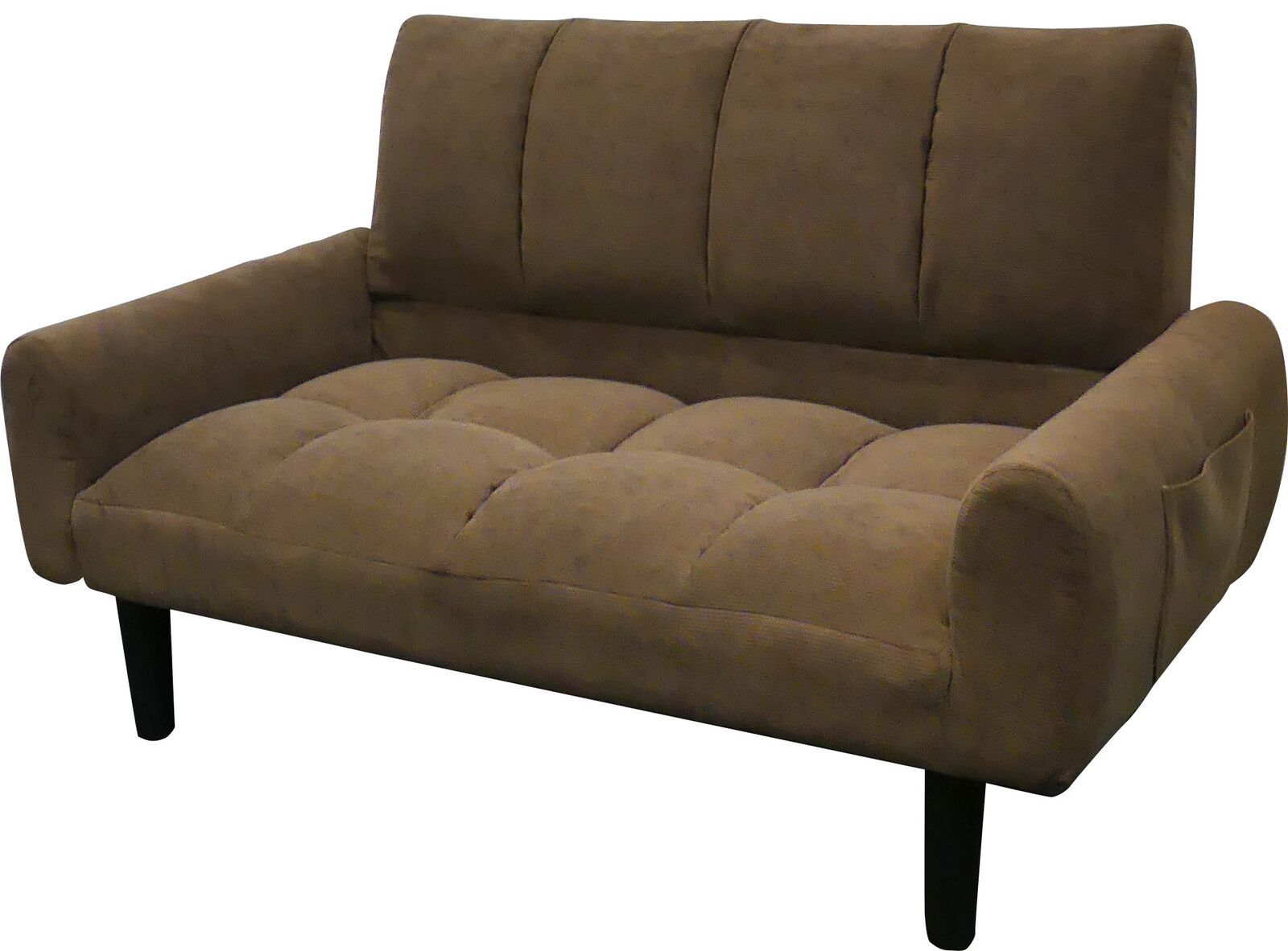 2Pコーデュロイソファー コーデュロイ生地 リモコン類が収納できる便利なポケット付 二人掛けソファ ２人掛ソファー コーヒーブラウン