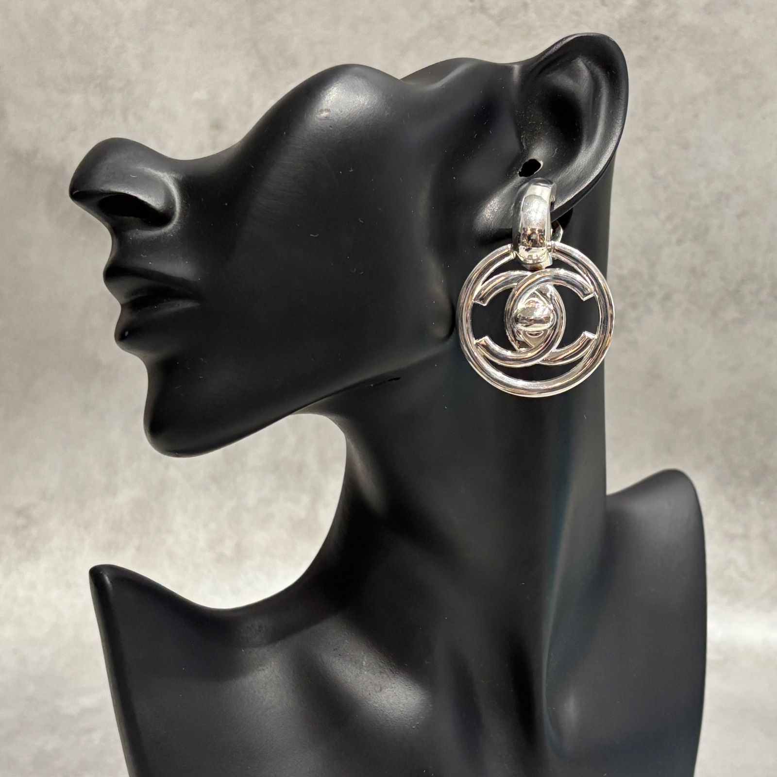CHANEL シャネル ココマーク イヤリング ヴィンテージ 97P シルバー