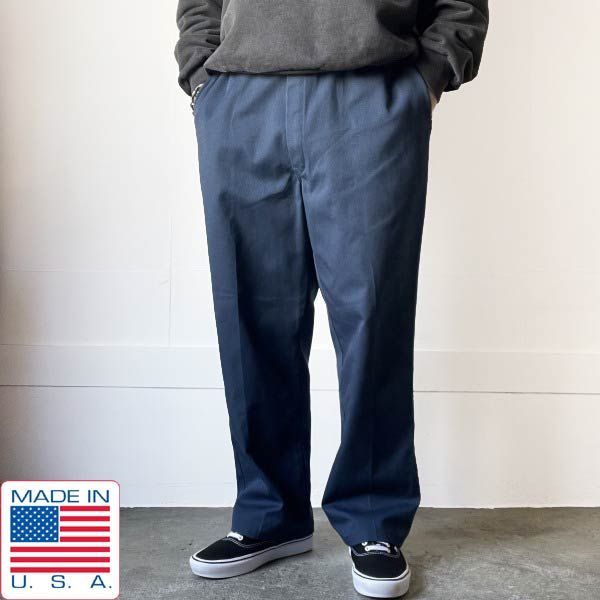 90s USA製 Dickies ディッキーズ 874 ワークパンツ 紺系 実寸W37 L27.5 