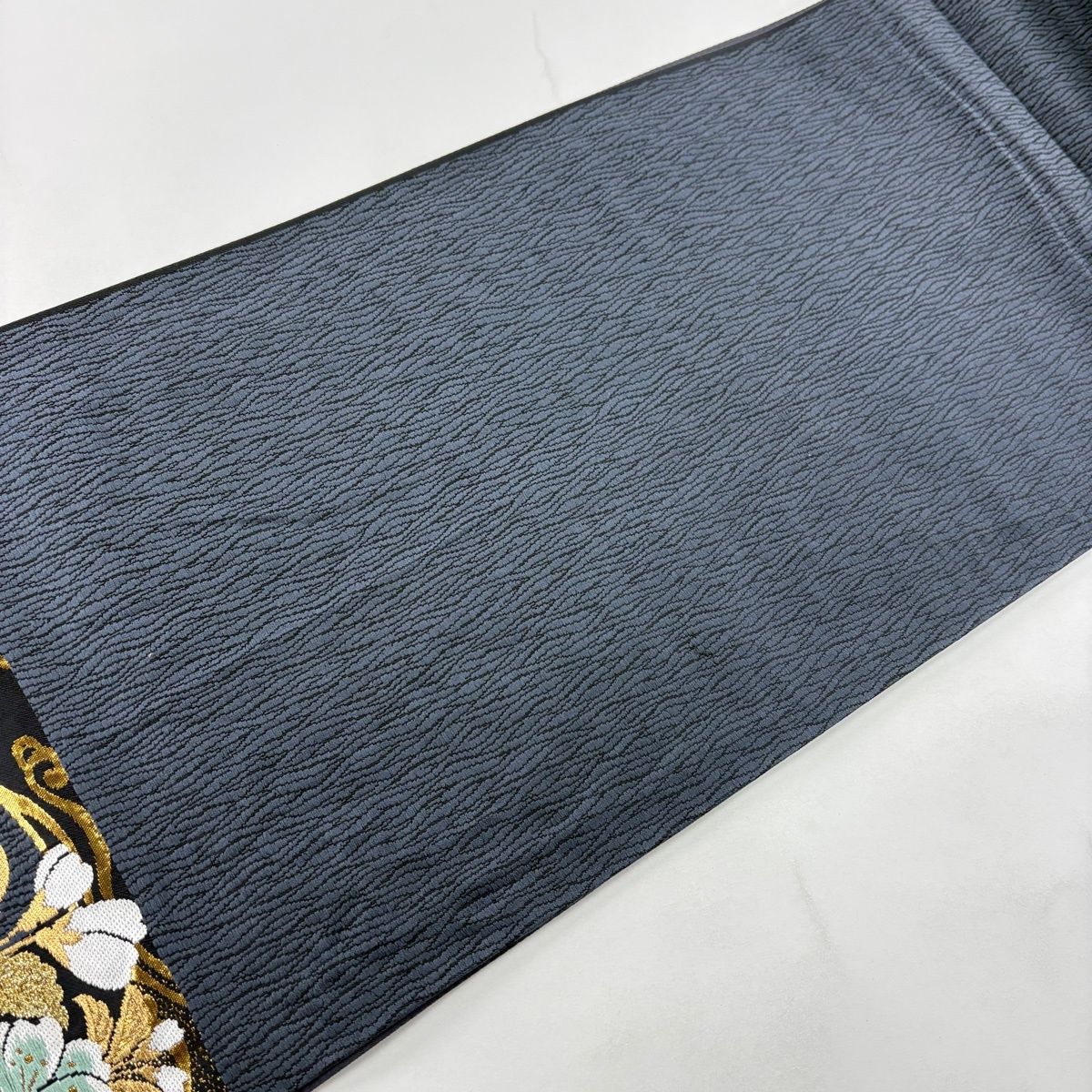 美品】 袋帯 秀品 桜 金銀糸 箔 紺色 六通 正絹 【中古】 - メルカリ