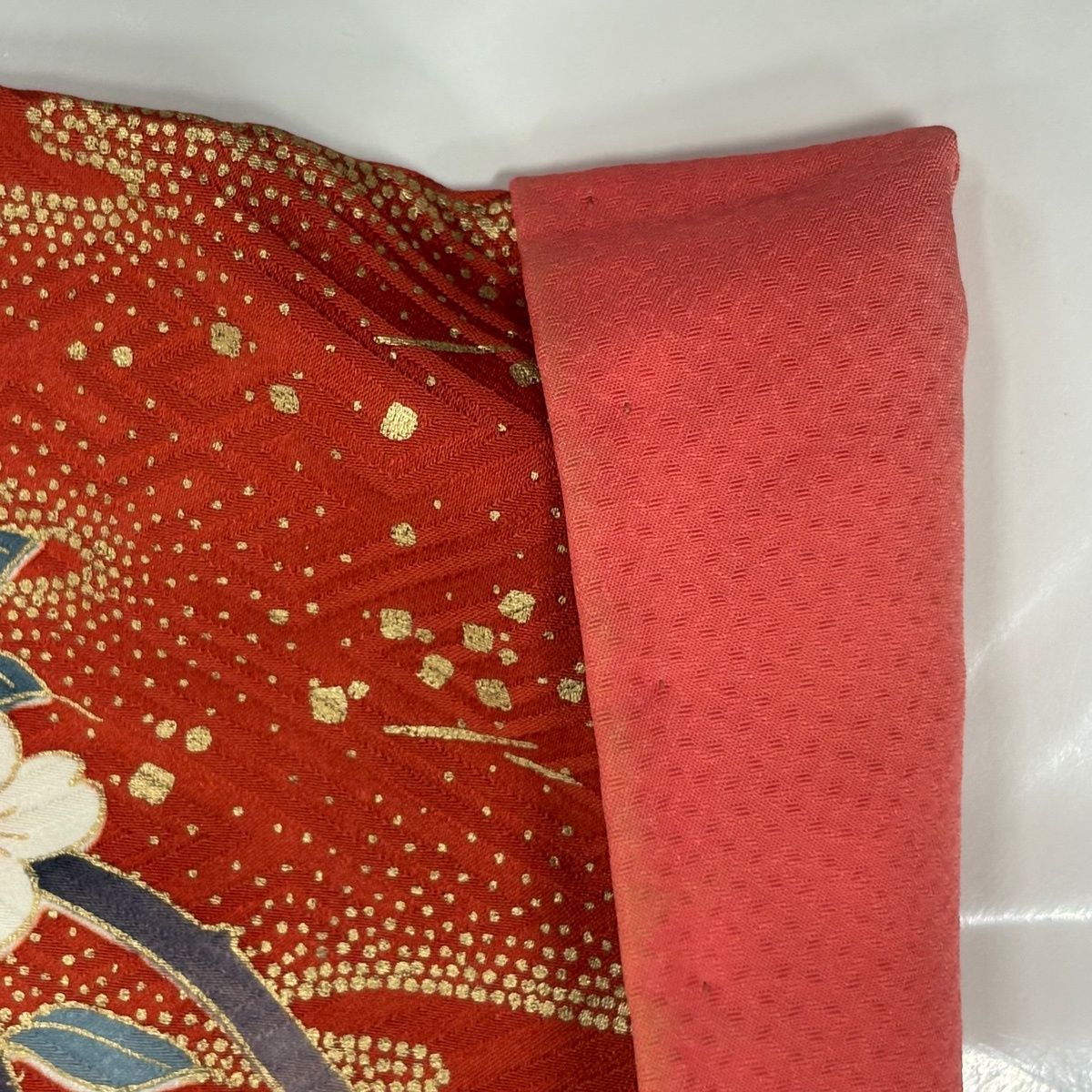 振袖 身丈161cm 裄丈67cm M 袷 谷崎潤一郎之世界 落款 花車 霞 金糸