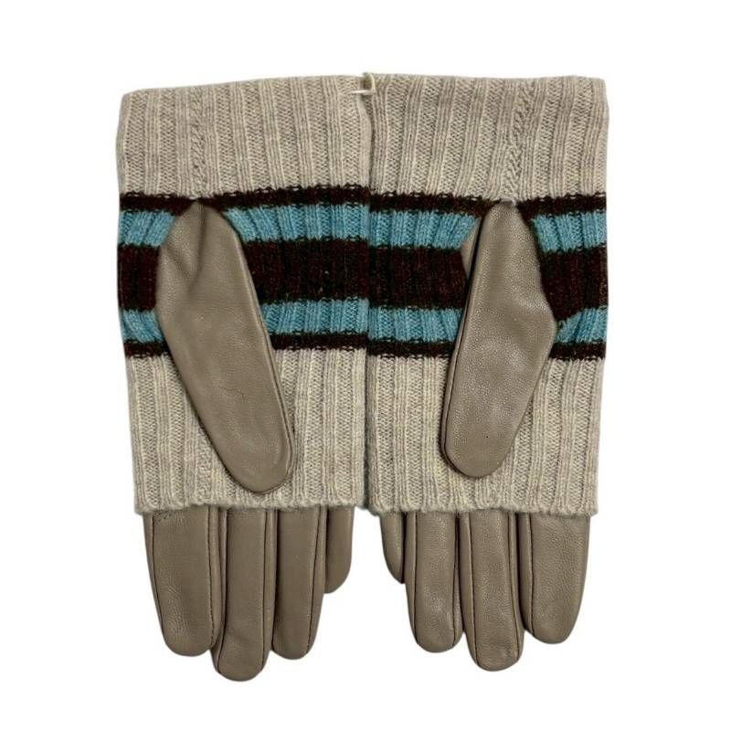 ヴィヴィアン　手袋　グレージュ　ベルト飾　レザージャージーコンビ　タッチパネル タグ付き・未使用品】 ヴィヴィアン ウエストウッド コンビ 手袋