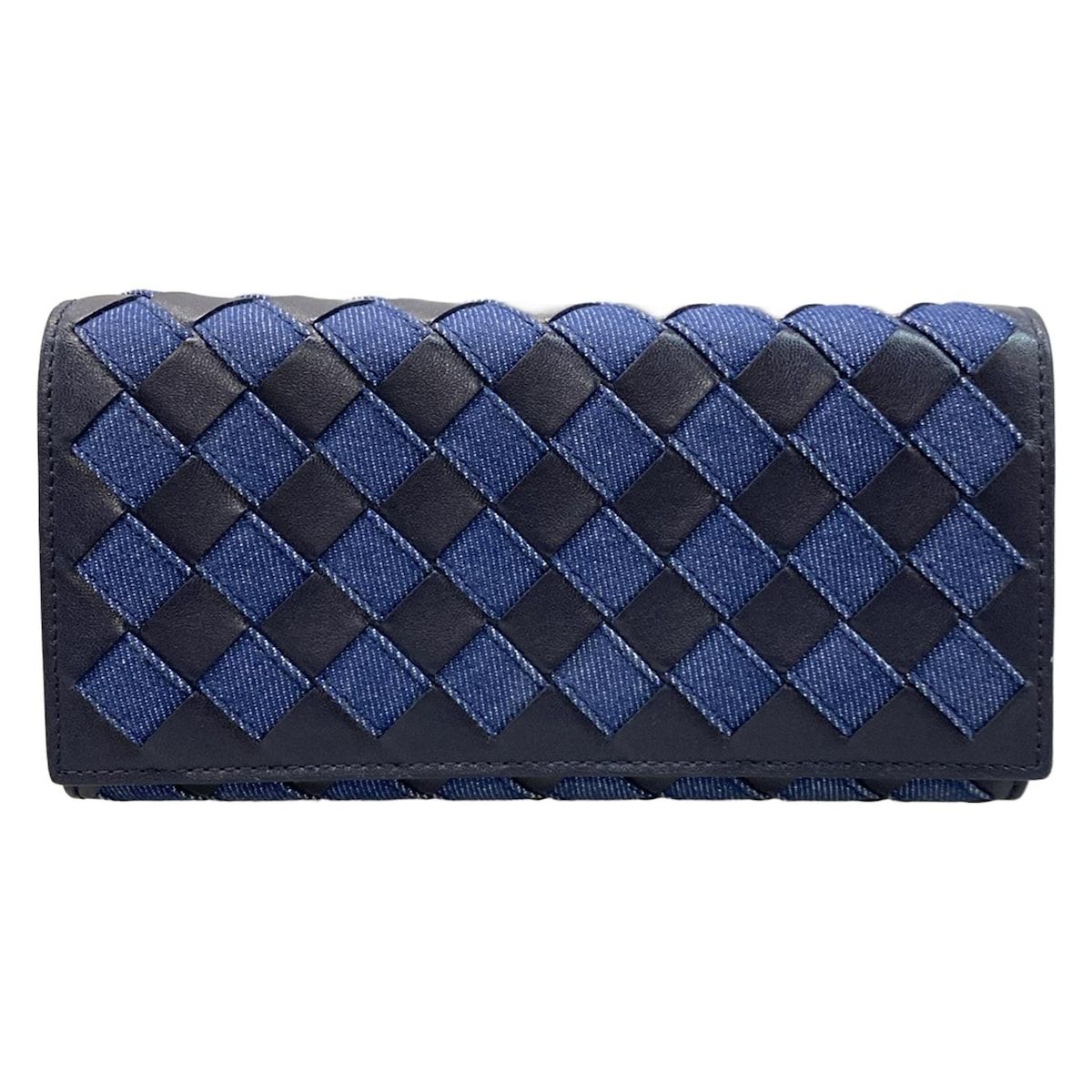 BOTTEGA VENETA(ボッテガヴェネタ) 長財布 イントレチャート ブルー 