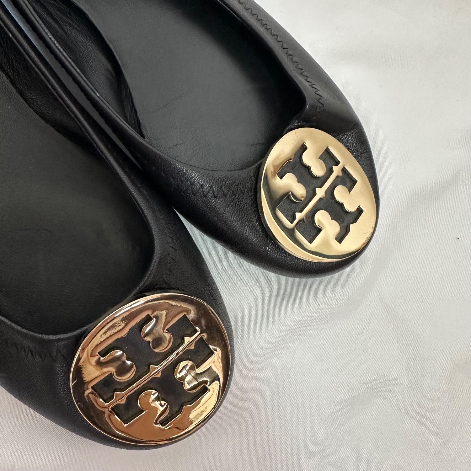 美品】TORY BURCHトリーバーチ フラットシューズ 靴 ブラック
