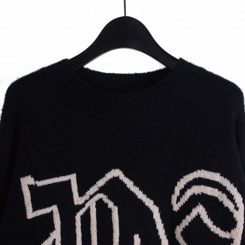 パームエンジェルス PALM ANGELS 24AW Black Monogram Sweater ニット