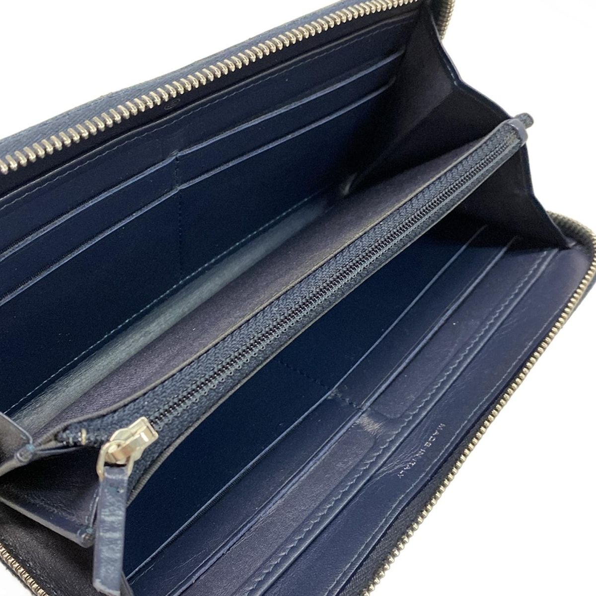 CHANEL(シャネル) 長財布 カメリア ダークネイビー ラウンドファスナー