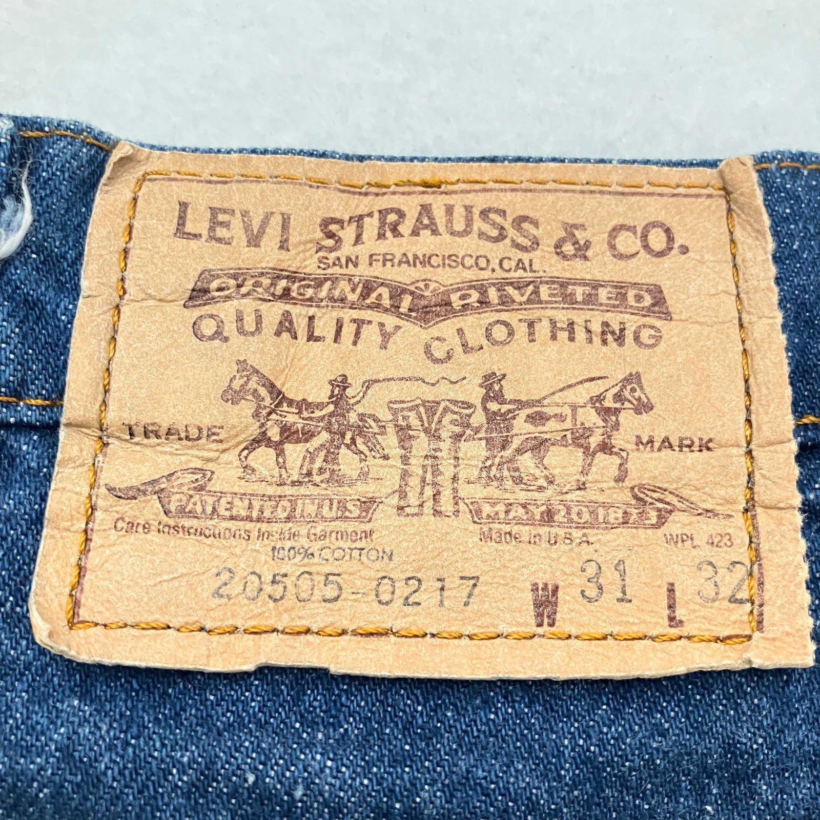 【80s USA製】リーバイス 505 オレンジタブ ボタン532 W31 L32 1980年製 Levis ヴィンテージ デニム ジーンズ 20505-0217 ノックスビル工場 42TALONジップ アメカジ 古着 501 517 米国製 激レア