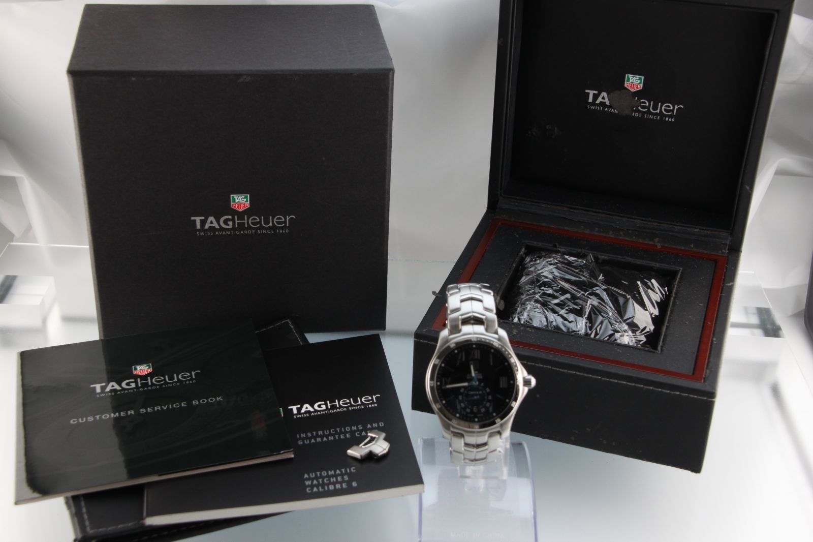 タグホイヤー リンク キャリバー WJF211N SS 自動巻き ブラック文字盤 メンズ 腕時計 精度0秒 腕周り19 5cm ポリッシュ 洗浄済 箱 余りコマ付 T00170