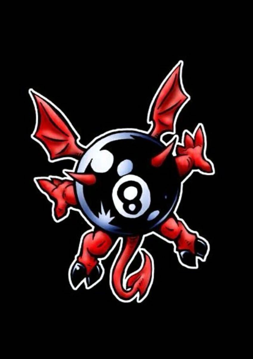 オリジナル パーカー エイト8ボール デビル 90'sアメリカ西海岸 ホット