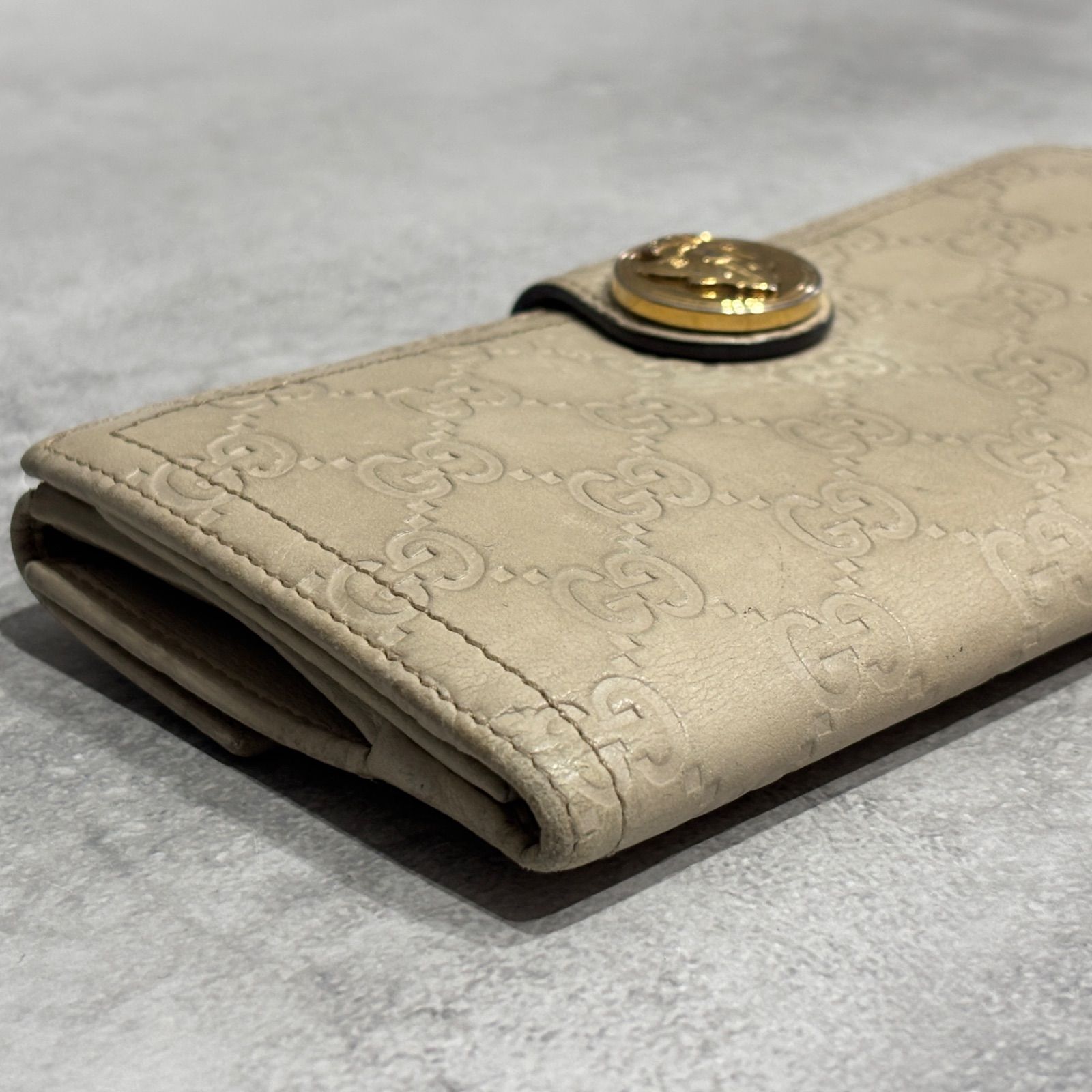 GUCCI グッチ 長財布 グッチシマ シマレザー GG柄 金具 レザー